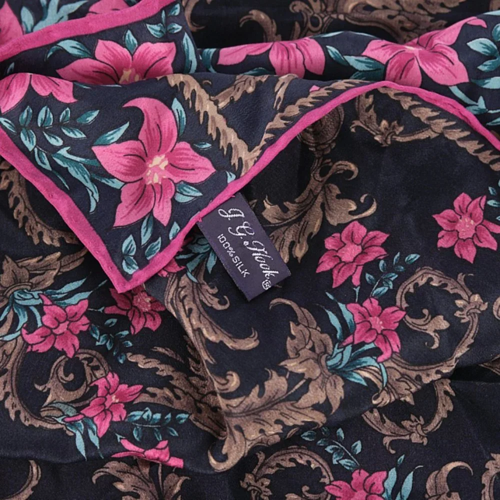 JG Hook Floral 100% Silk Scarf - Picture 5 of 6